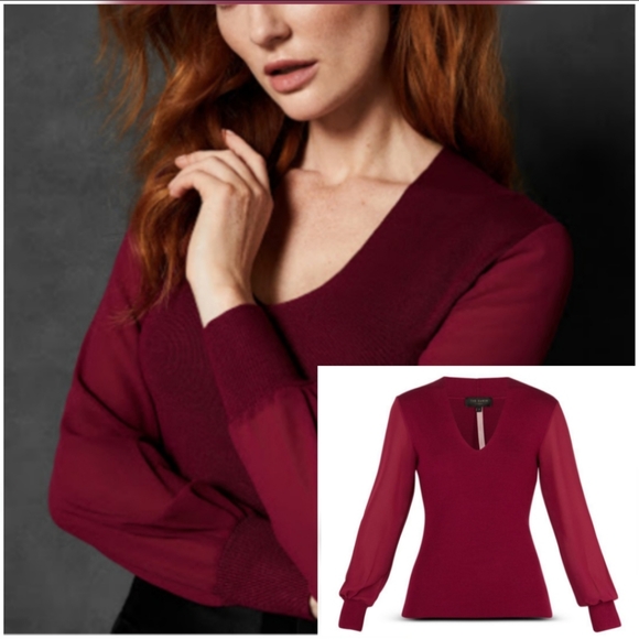 🔥LAST 1🔥NWT TED BAKER FUCHSIA SWEATER - Picture 2 of 7